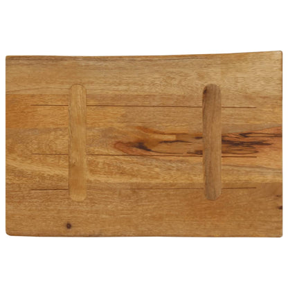 Piano Tavolo 50x40x2,5 cm Bordi Vivi in Legno Massello di Mango