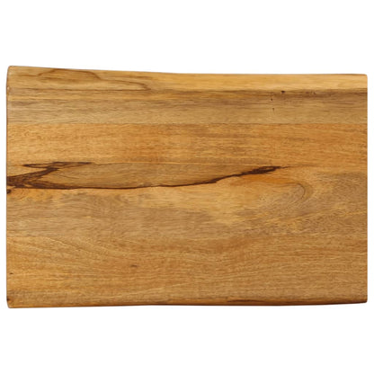 Piano Tavolo 60x40x2,5 cm Bordi Vivi in Legno Massello di Mango