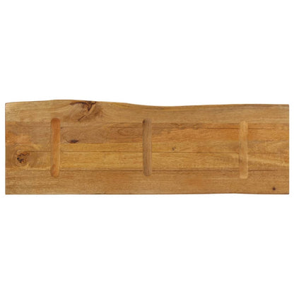Piano Tavolo 110x40x2,5 cm Bordi Vivi in Legno Massello Mango