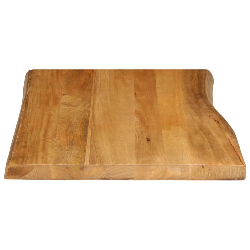 Piano per Tavolo 80x60x2,5cm Bordi Vivi in Legno Massello Mango