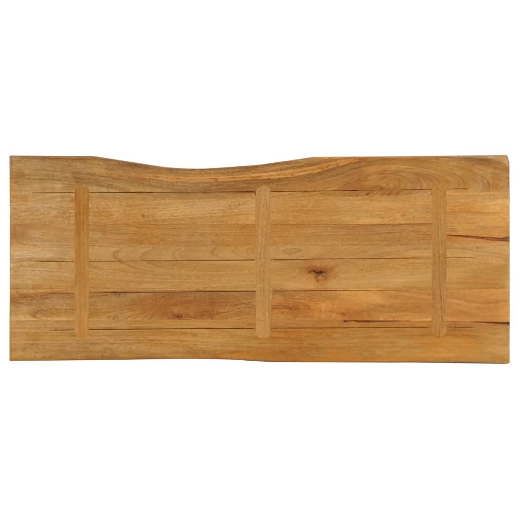 Piano Tavolo 140x60x2,5 cm Bordi Vivi in Legno Massello Mango