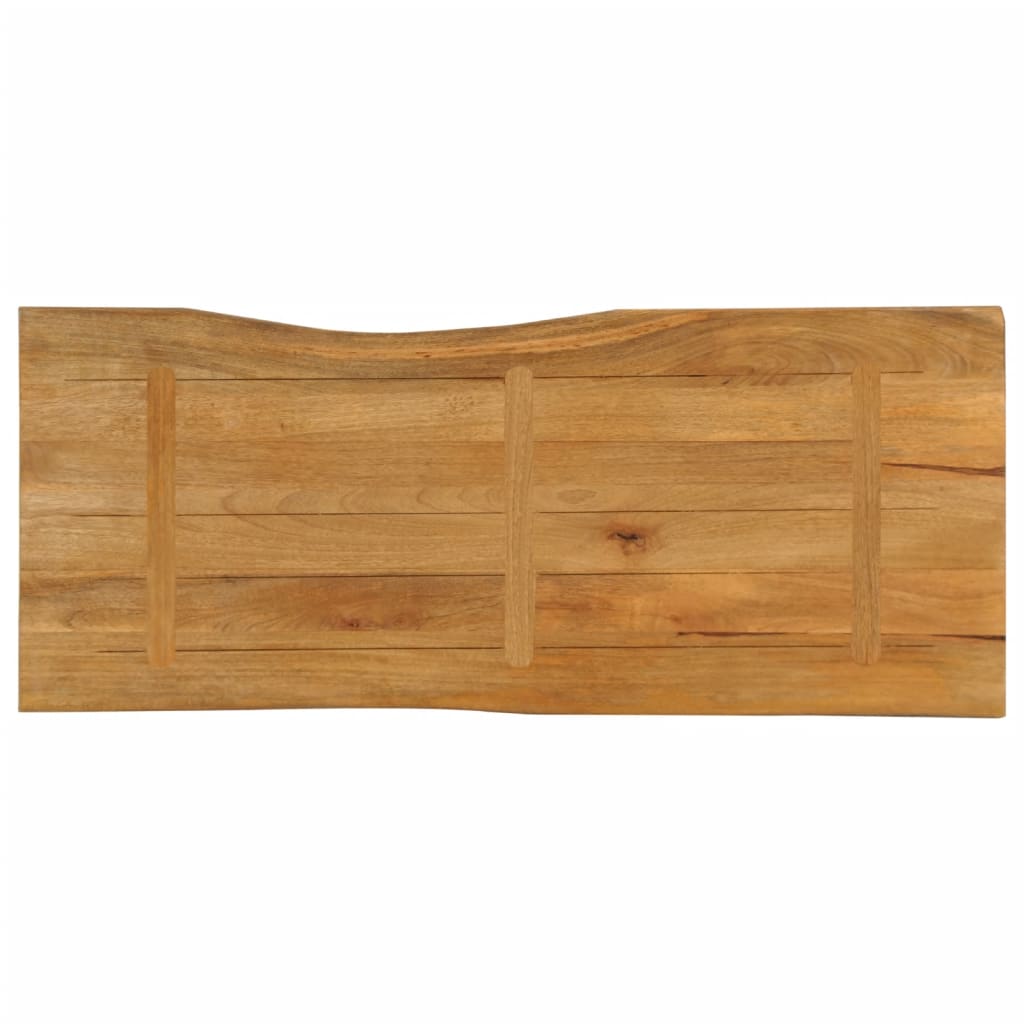 Piano Tavolo 140x60x3,8 cm Bordi Vivi in Legno Massello Mango