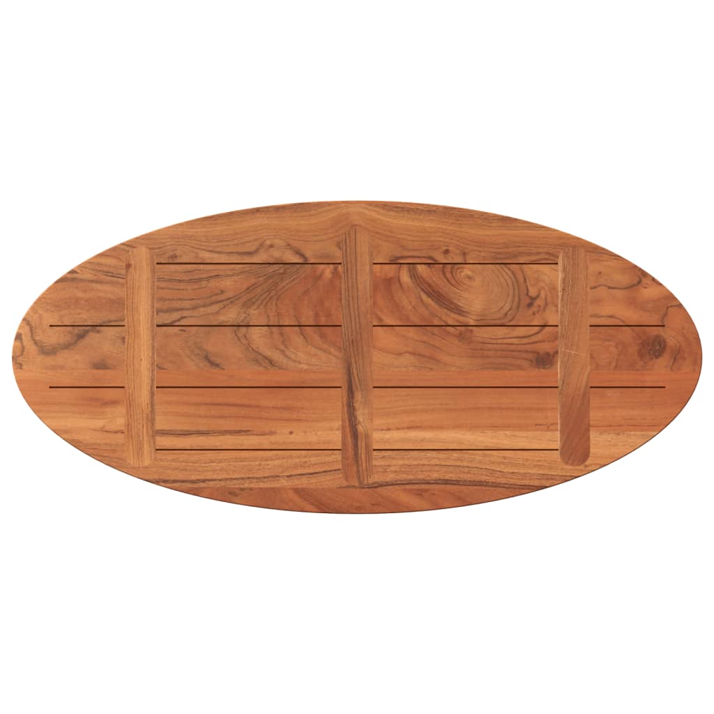 Piano Tavolo 140x60x3,8 cm Ovale in Legno Massello di Acacia