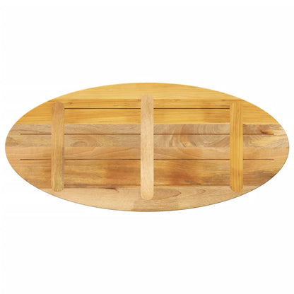 Piano Tavolo 140x50x2,5 cm Ovale in Legno Massello di Mango