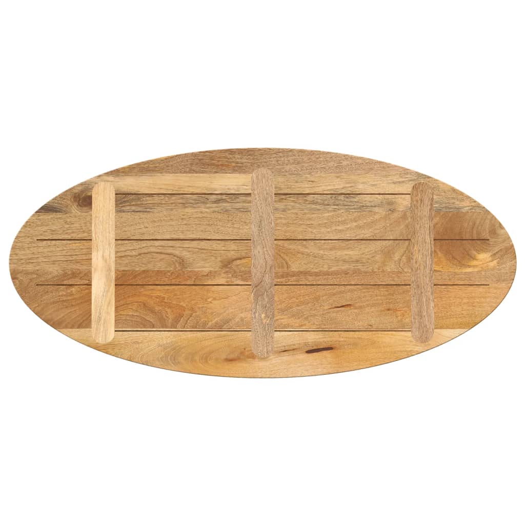 Piano Tavolo 140x50x2,5 cm Ovale in Legno Massello di Mango