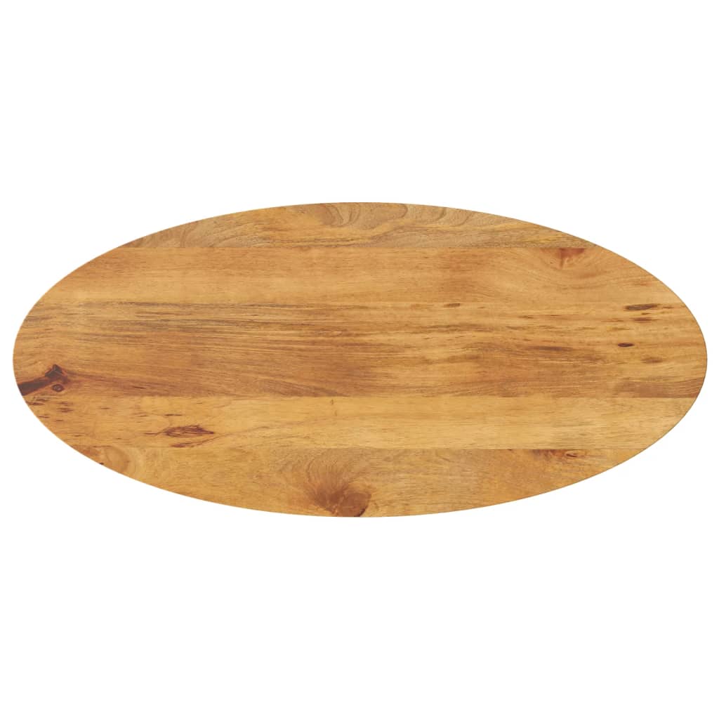 Piano Tavolo 100x40x2,5 cm Ovale in Legno Massello di Mango