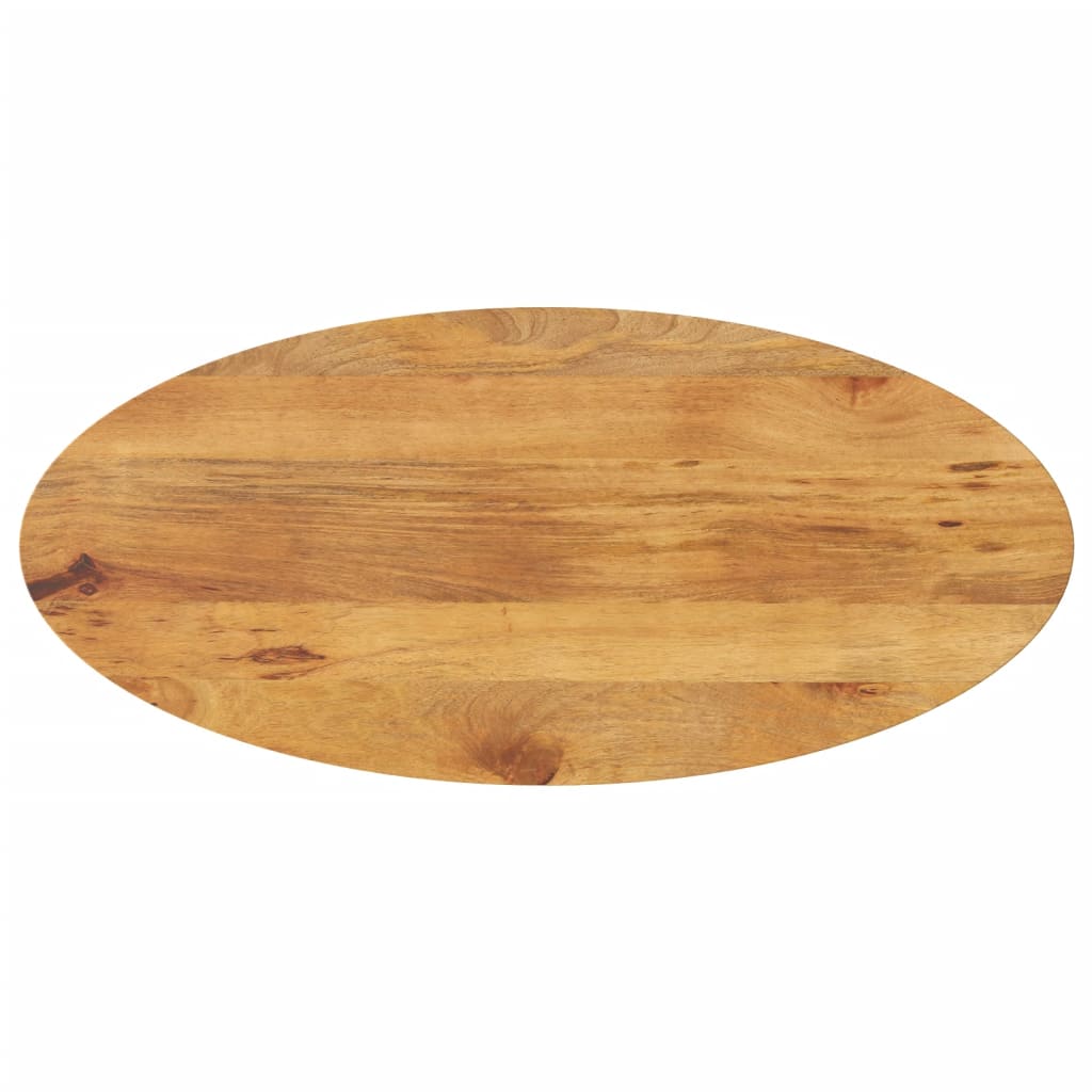 Piano Tavolo 140x50x3,8 cm Ovale in Legno Massello di Mango