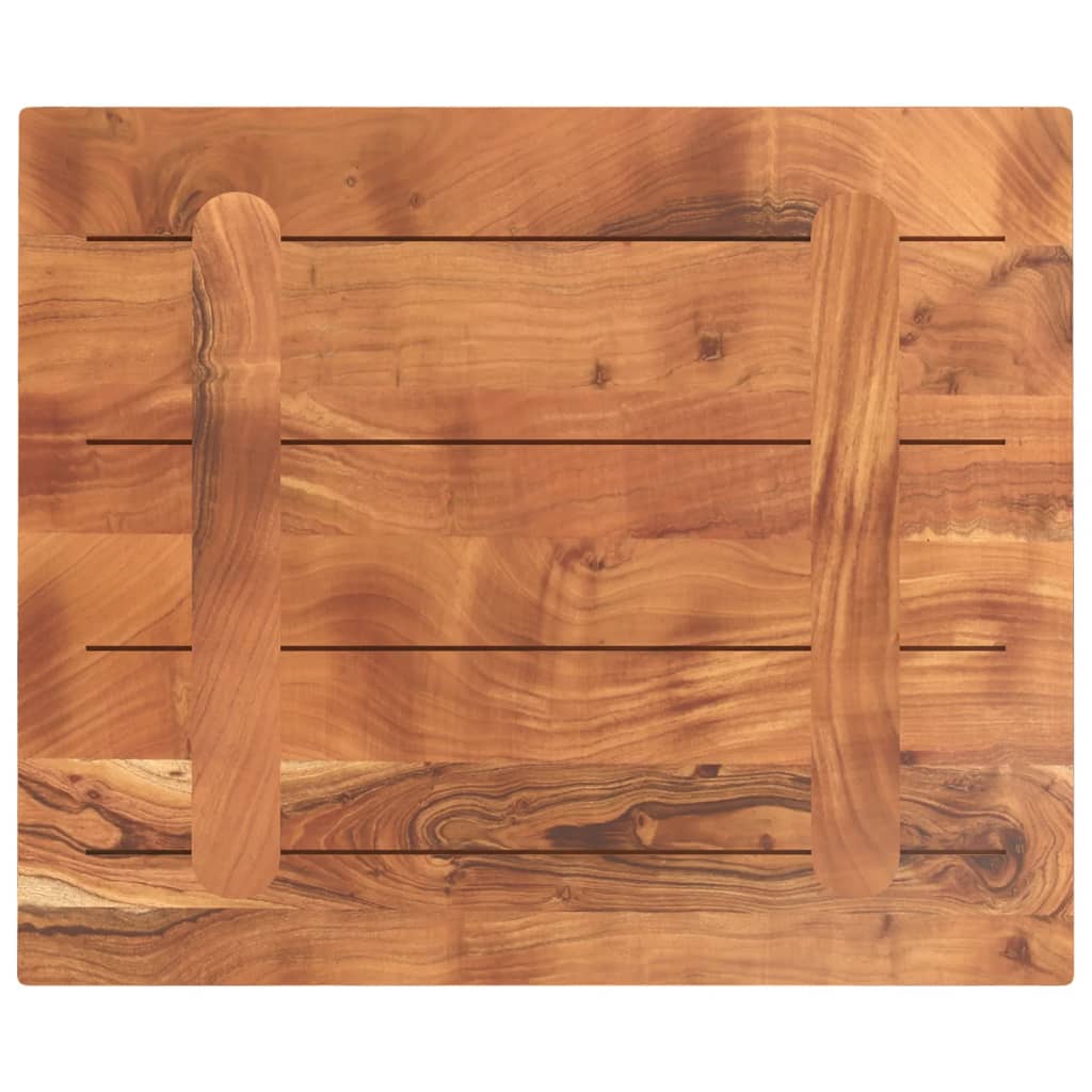 Piano per Tavolo 60x50x2,5cm Rettangolare Legno Massello Acacia