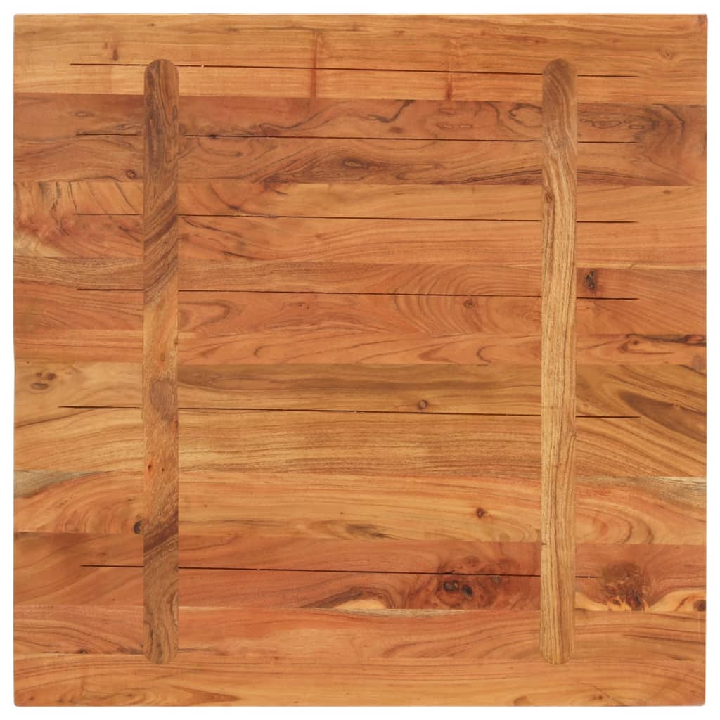 Piano Tavolo 70x70x2,5 cm Quadrato Legno Massello di Acacia