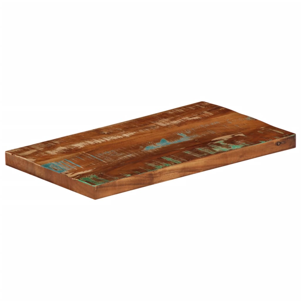 Piano Tavolo 40x20x2,5 cm Rettangolare in Massello di Recupero