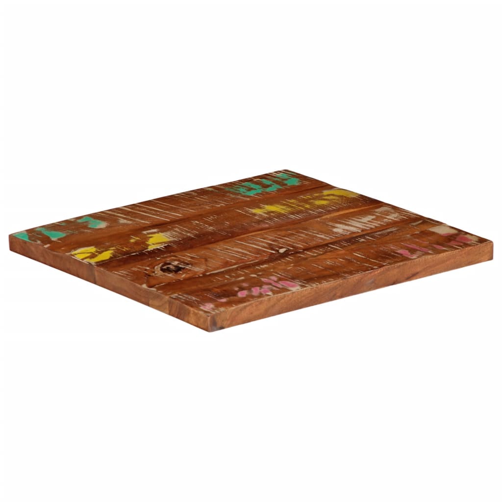 Piano Tavolo 40x40x2,5 cm Quadrato Legno Massello di Recupero