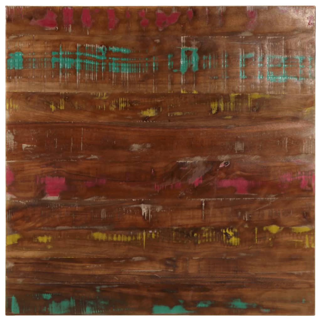 Piano Tavolo 70x70x2,5 cm Quadrato Legno Massello di Recupero