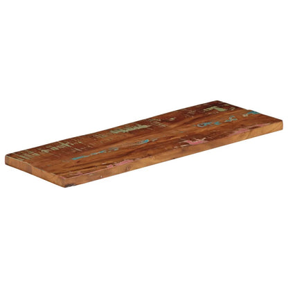 Piano Tavolo 90x20x3,8 cm Rettangolare in Massello di Recupero