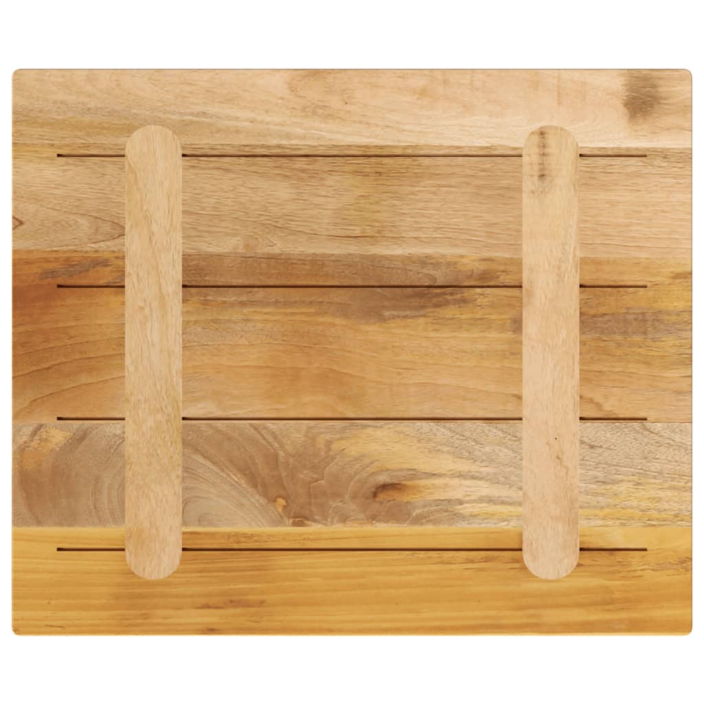 Piano per Tavolo 60x50x2,5cm Rettangolare Legno di Mango Grezzo