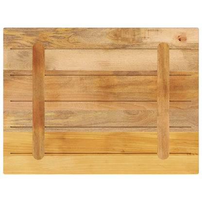 Piano per Tavolo 70x60x2,5cm Rettangolare Legno di Mango Grezzo