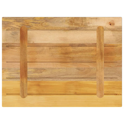 Piano per Tavolo 80x60x1,5cm Rettangolare Legno di Mango Grezzo