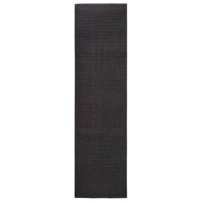 Tappeto in Sisal per Tiragraffi Nero 80x300 cm