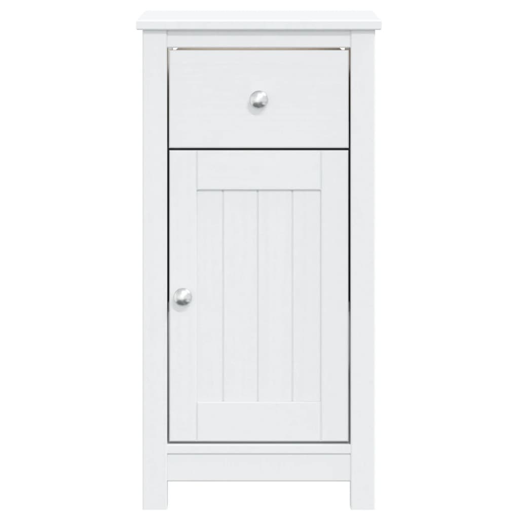 Mobile da Bagno BERG Bianco 40x34x80 cm Legno Massello di Pino