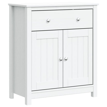 Mobile da Bagno BERG Bianco 69,5x34x80cm Legno Massello di Pino