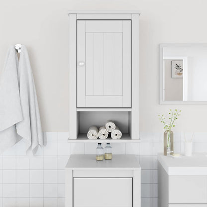 Mobile da Bagno a Muro BERG Bianco 40x27x71,5 cm Massello Pino