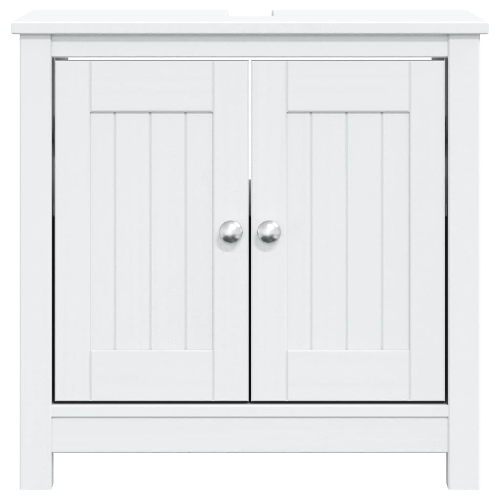 Mobile Lavabo da Bagno BERG Bianco 60x34x59 cm Massello Pino