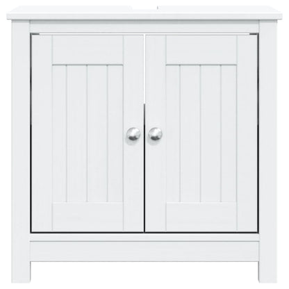 Mobile Lavabo da Bagno BERG Bianco 60x34x59 cm Massello Pino
