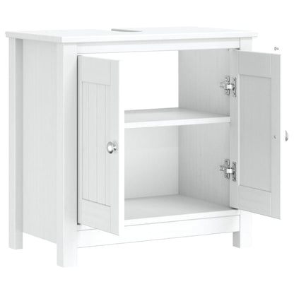 Mobile Lavabo da Bagno BERG Bianco 60x34x59 cm Massello Pino