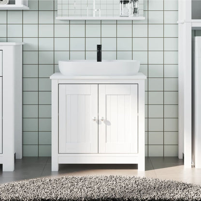 Mobile Lavabo da Bagno BERG Bianco 60x34x59 cm Massello Pino