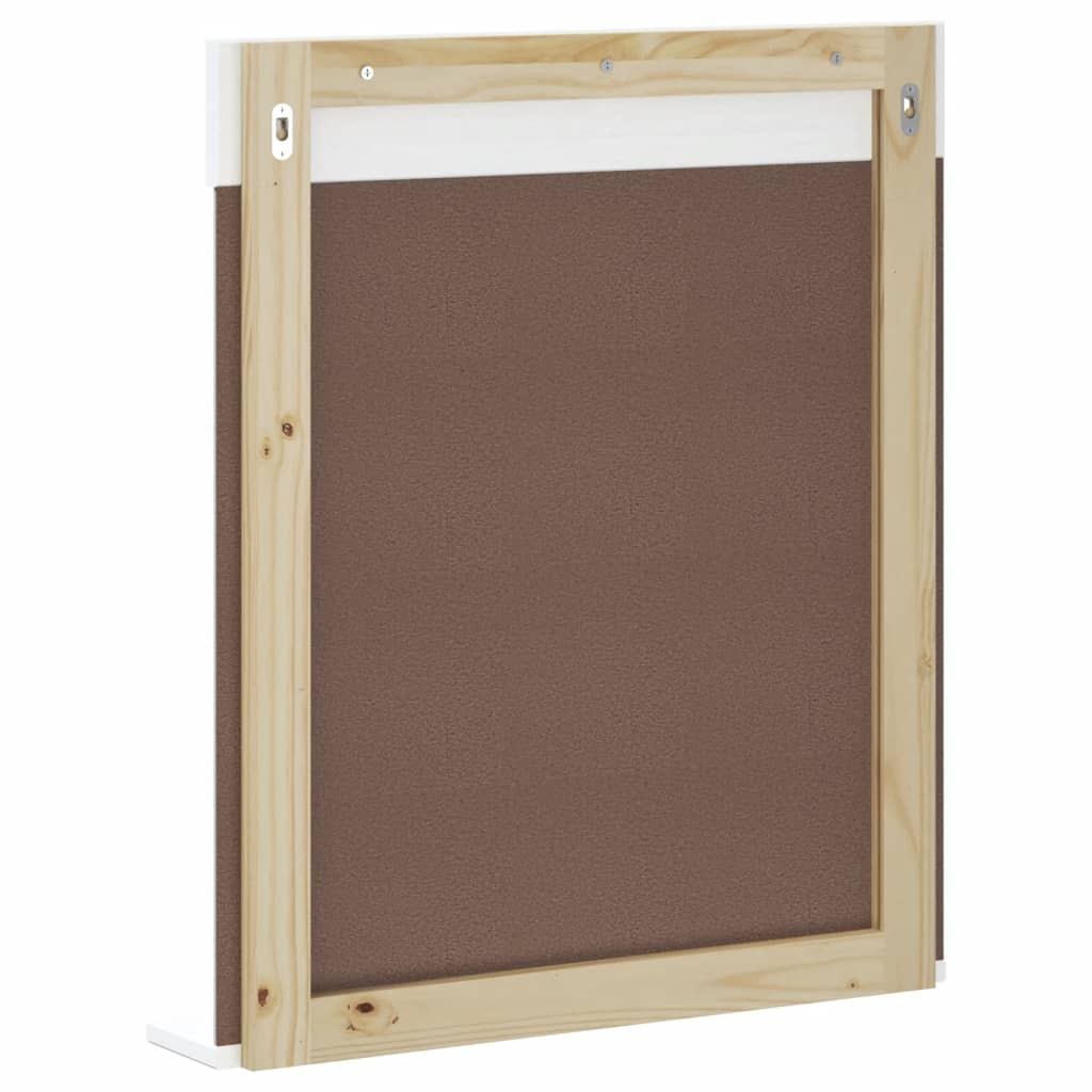 Specchio Bagno e Ripiano BERG Bianco 60x12x70 cm Legno Massello