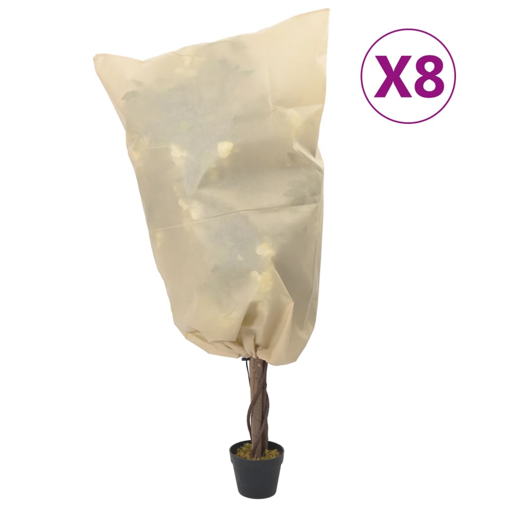 Coperture con Coulisse per Piante 8pz 70 g/mÂ² 0,8x0,8 m