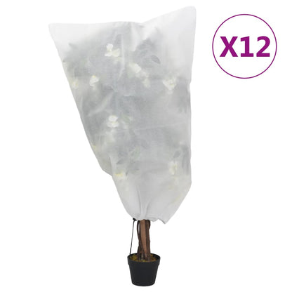 Coperture con Coulisse per Piante 12pz 70 g/mÂ² 0,8x0,8 m