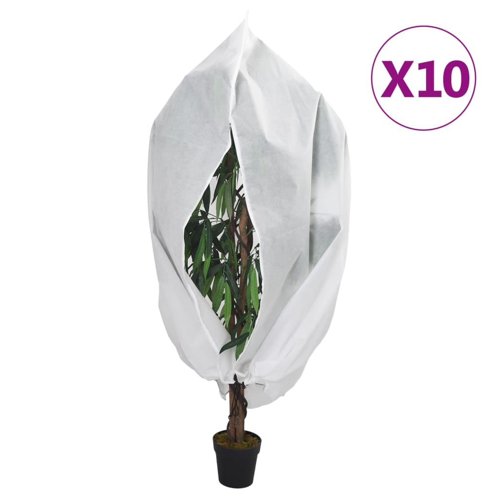 Coperture con Cerniera per Piante 10pz 70 g/mÂ² 1x1,55 m
