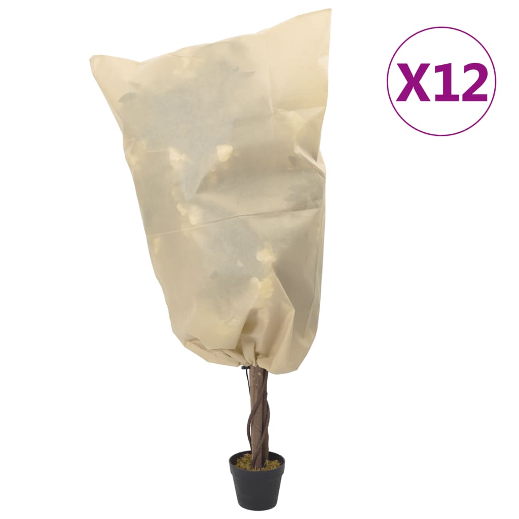 Coperture con Coulisse per Piante 12pz 70 g/mÂ² 0,8x1 m