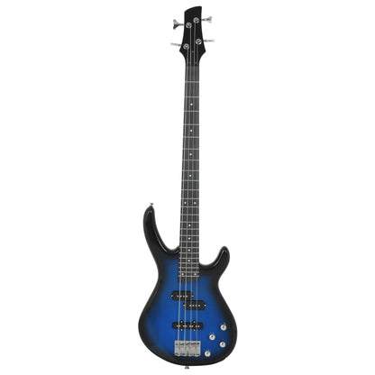 Basso Elettrico per Principianti con Custodia Blu Nero 4/4 46"