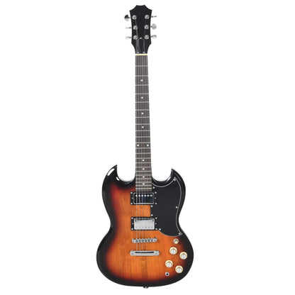Chitarra Elettrica Principianti e Custodia Marrone Nera 4/4 39"
