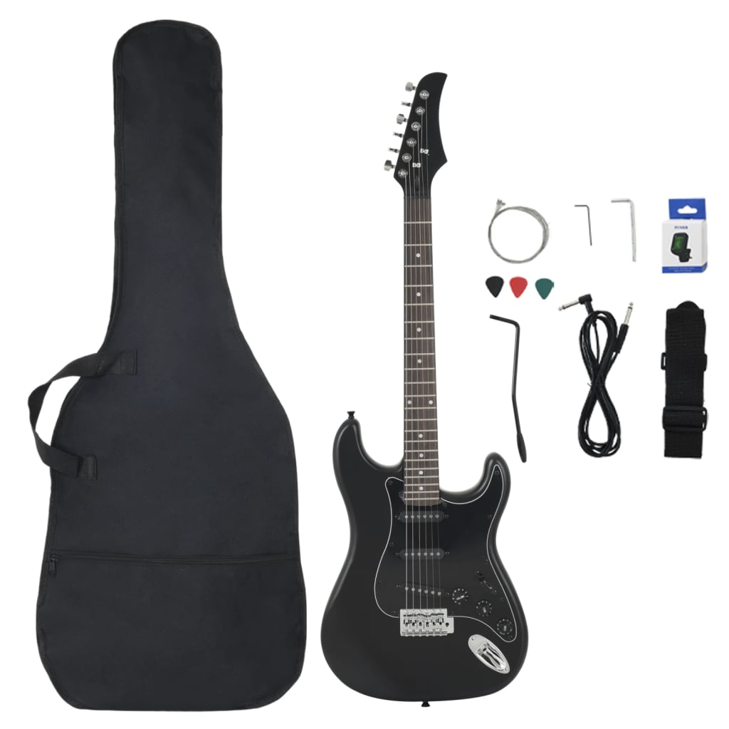 Chitarra Elettrica per Principianti con Custodia Nera 4/4 39"