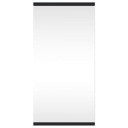 Armadietto Angolare con Specchio da Bagno Nero 30x24x60 cm