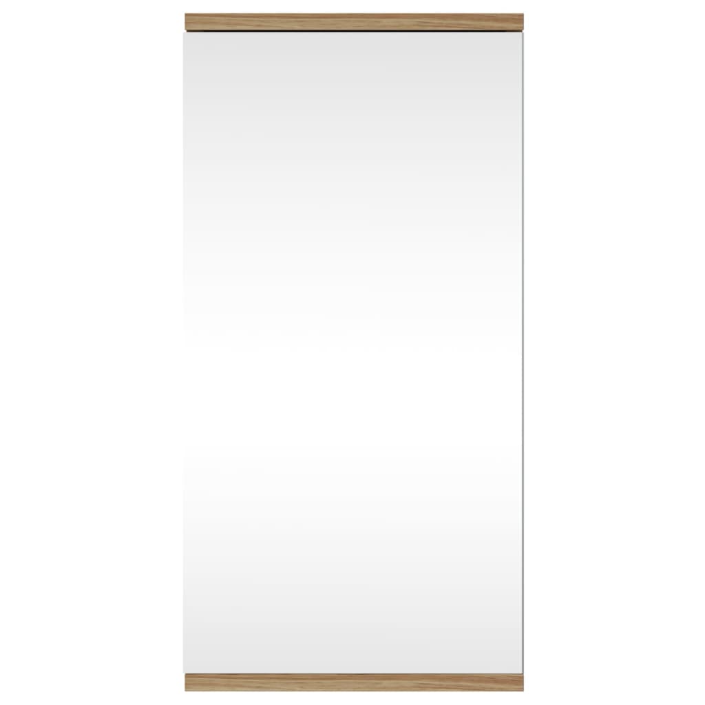 Armadietto Angolare con Specchio da Bagno Rovere 30x24x60 cm