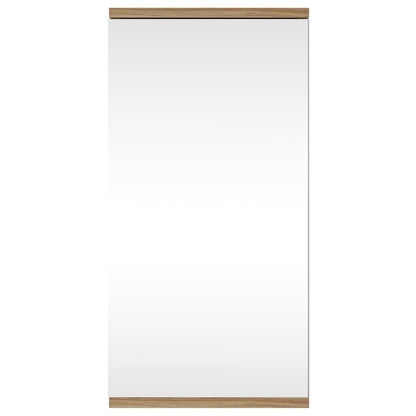 Armadietto Angolare con Specchio da Bagno Rovere 30x24x60 cm