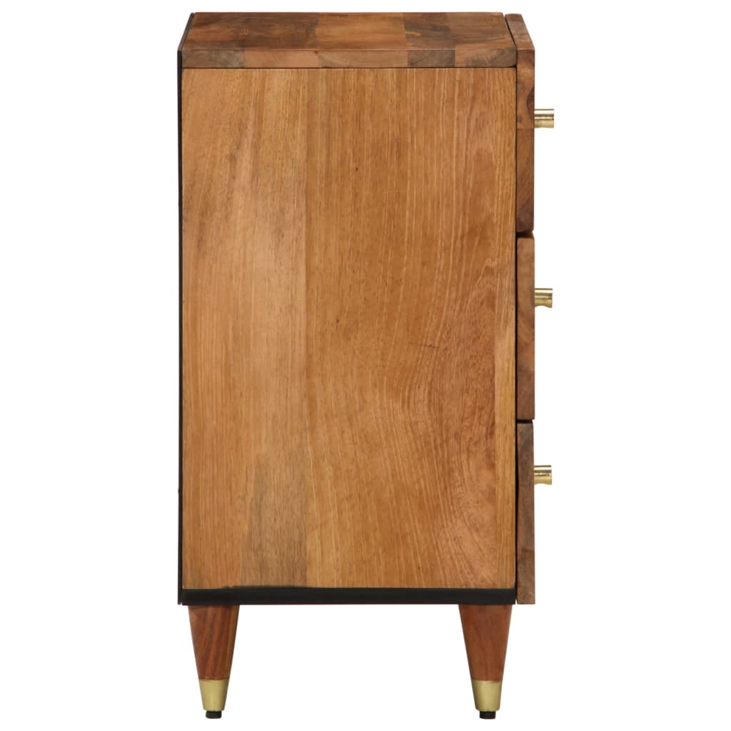 Comodino 50x33x62 cm in Legno Massello di Mango