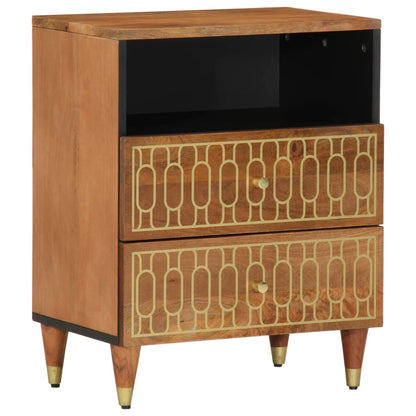 Comodino 50x33x62 cm in Legno Massello di Mango