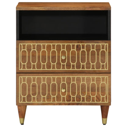Comodino 50x33x62 cm in Legno Massello di Mango