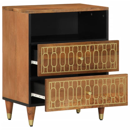 Comodino 50x33x62 cm in Legno Massello di Mango