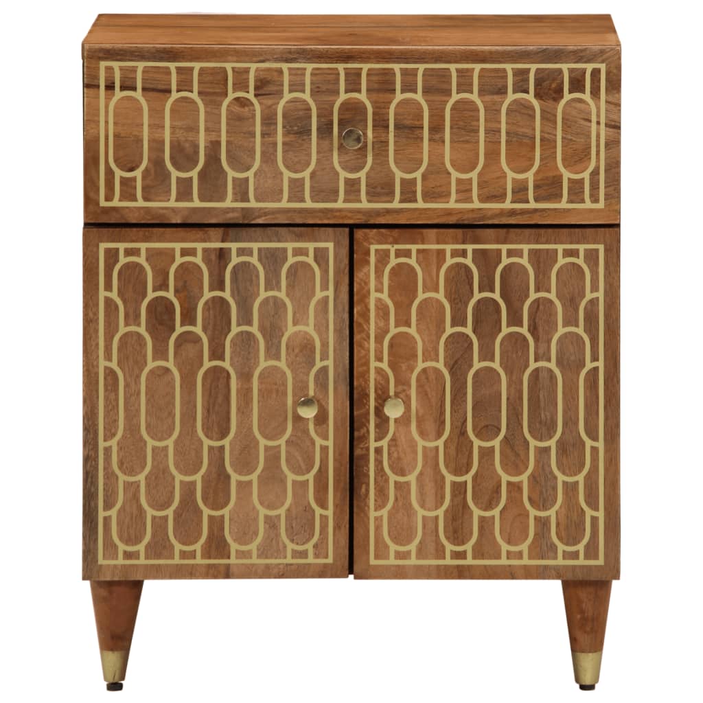 Comodino 50x33x60 cm in Legno Massello di Mango