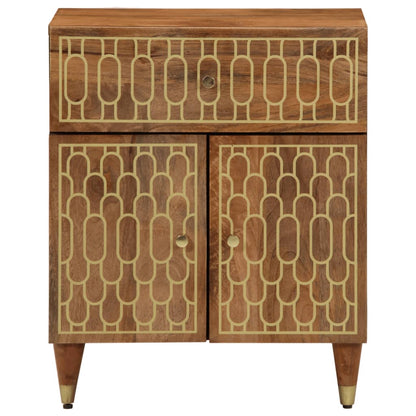 Comodino 50x33x60 cm in Legno Massello di Mango