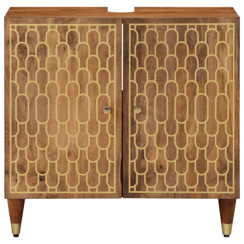 Mobile Lavabo da Bagno 62x33x58cm in Legno Massello di Mango