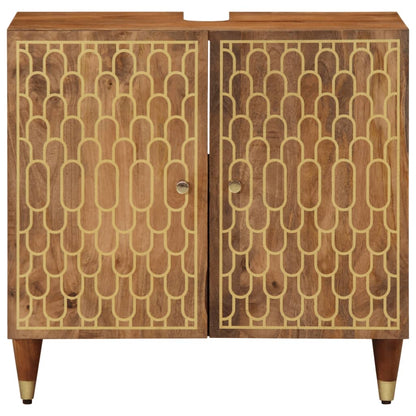 Mobile Lavabo da Bagno 62x33x58cm in Legno Massello di Mango