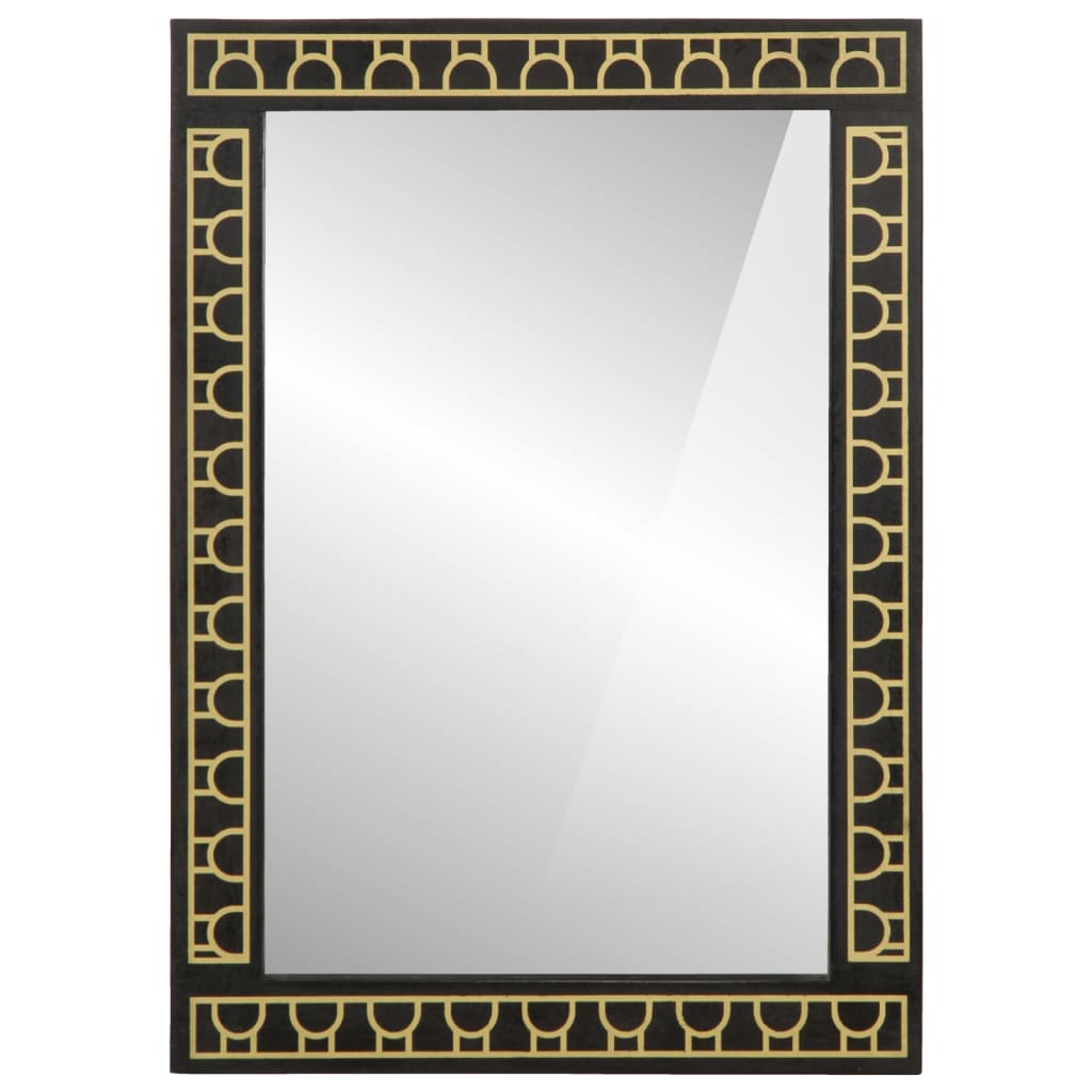 Specchio da Bagno 50x70x2,5 cm Legno Massello di Mango e Vetro