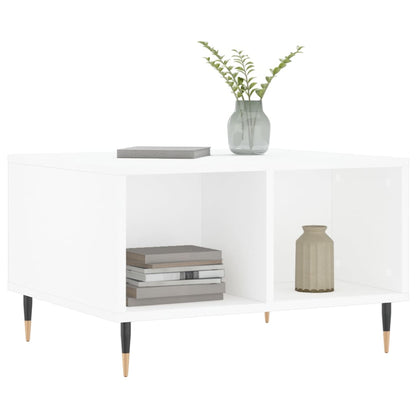 Tavolino da Salotto Bianco 60x50x36,5 cm in Legno Multistrato