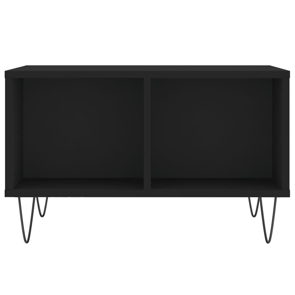Tavolino da Salotto Nero 60x50x36,5 cm in Legno Multistrato
